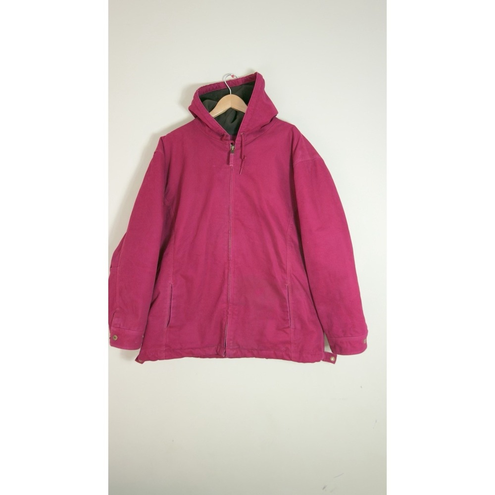 Polar King  Hooded winter Jacket 2XL Woman Reg  Lined Pink Canvas Duck Work Coat